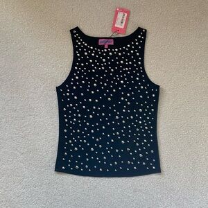 NWT Black studded top size small from edikted